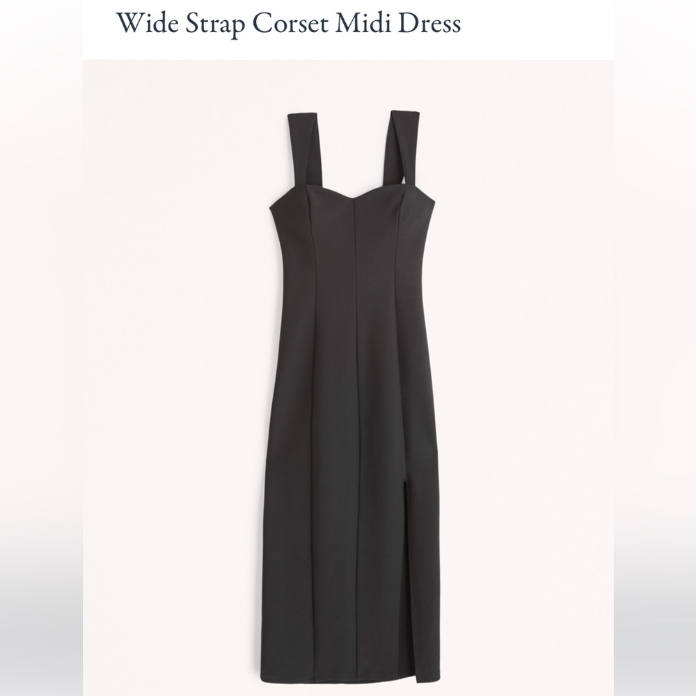 Abercrombie & Fitch Wide Strap Corset Midi Dress